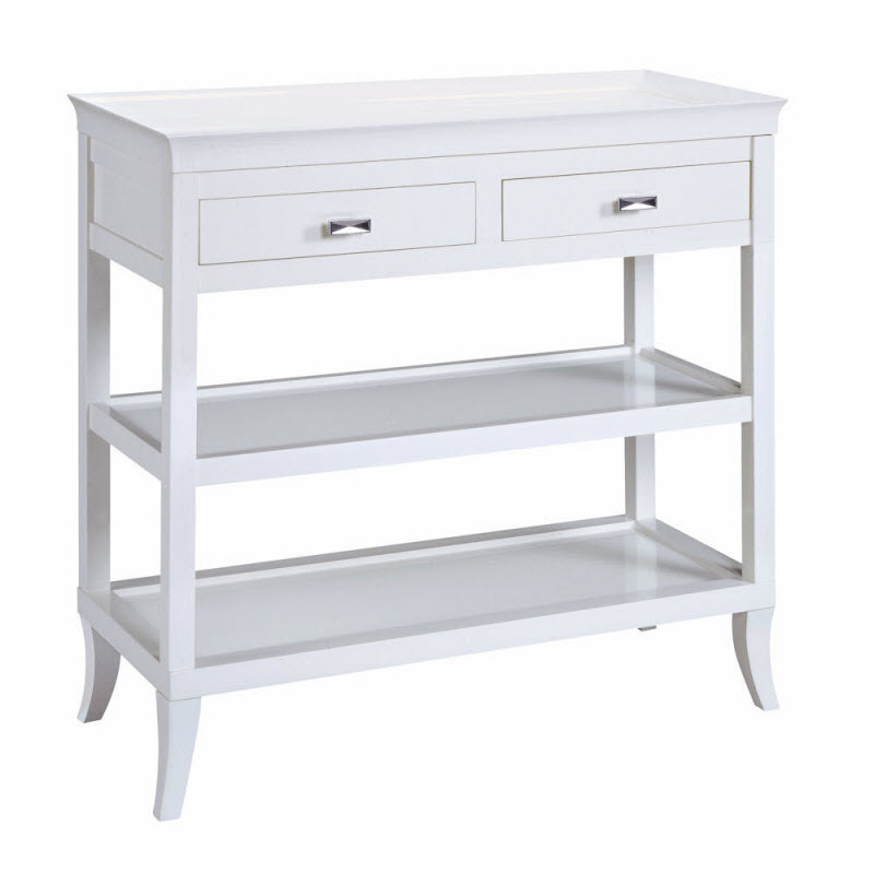 Tamara Hall Table w/ Removable Serving Tray, White